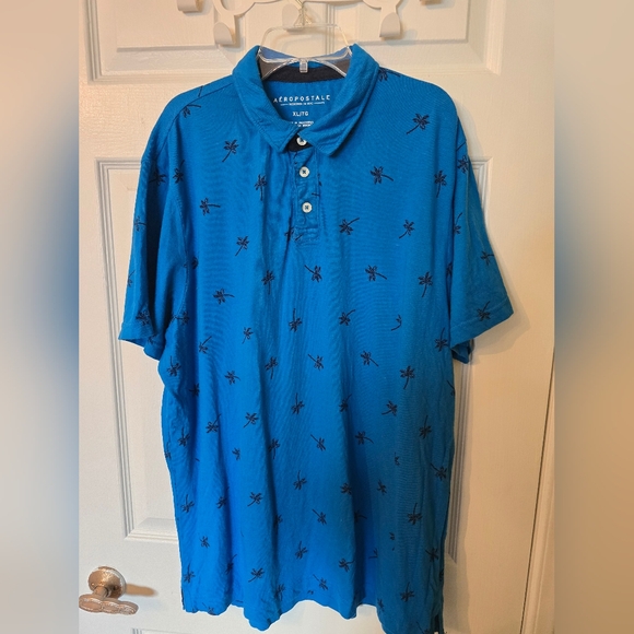 Aeropostale Other - Aeropostale Blue Polo Shirt with Palm Accents